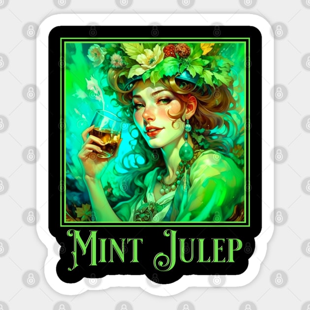 Art Nouveau Mint Julep Sticker by HolidayBug